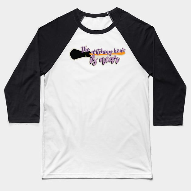 The Witching Hour Is Near / Halloween Type Baseball T-Shirt by valentinavegasi